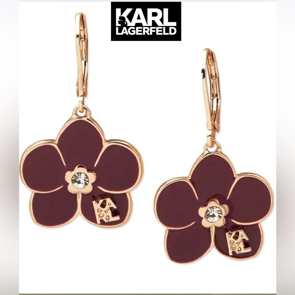 NWT! TOP SELLING KARL LAGERFELD EARRINGS! MATCHING NECKLACE! 2024 COLLECTION!